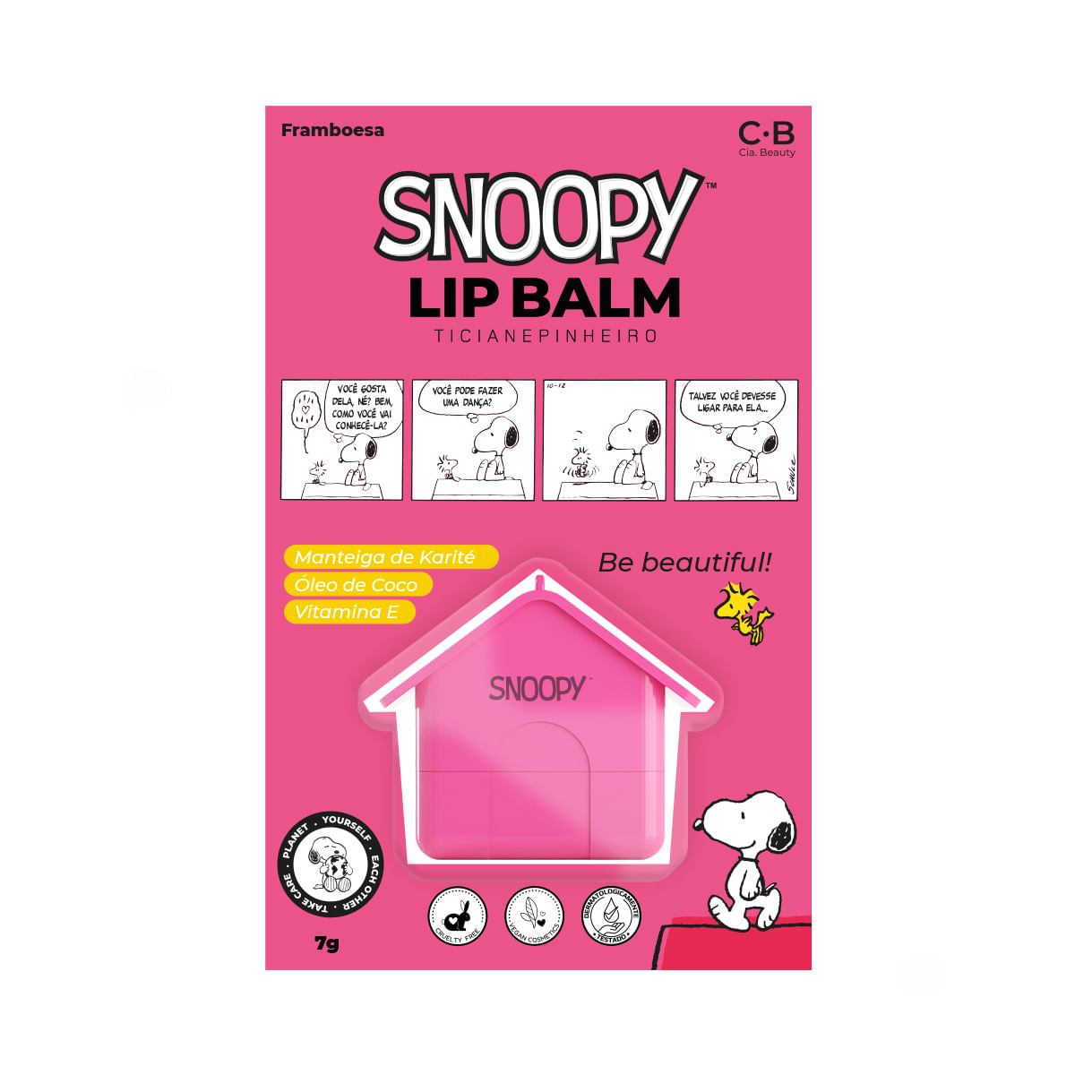 lip balm cia beauty snoopy ticiane pinheiro framboesa