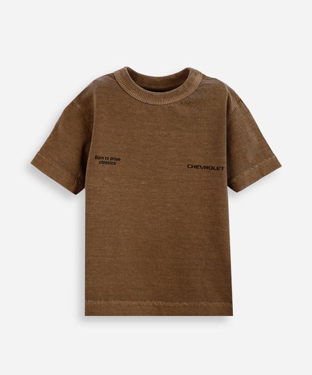 camiseta infantil de algodão opala marrom 1