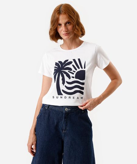 camiseta feminina de algodão estampada off white G