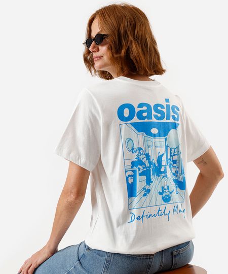 camiseta feminina de algodão oasis off white M