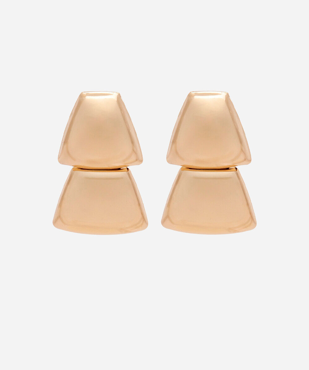 brinco trapézio dourado