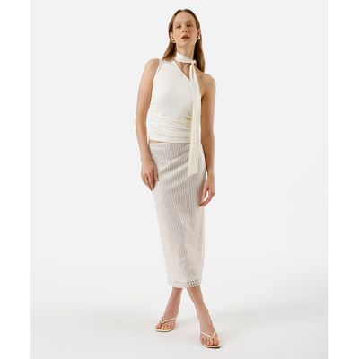 saia midi feminina de paetê bege