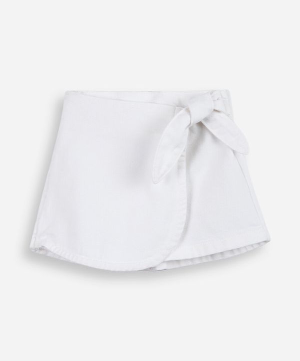 short saia infantil de algodão off white 1