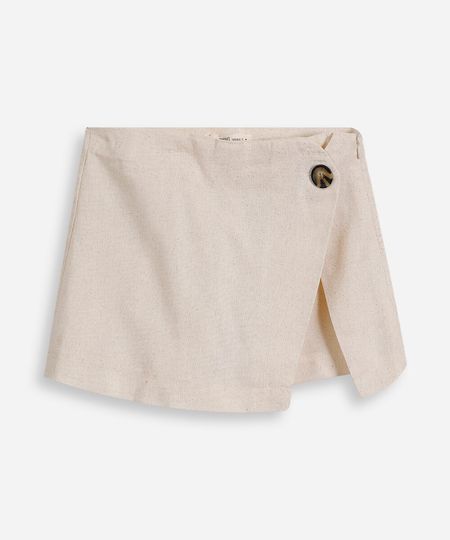short saia infantil com linho bege 12 short saia infantil com linho bege 12