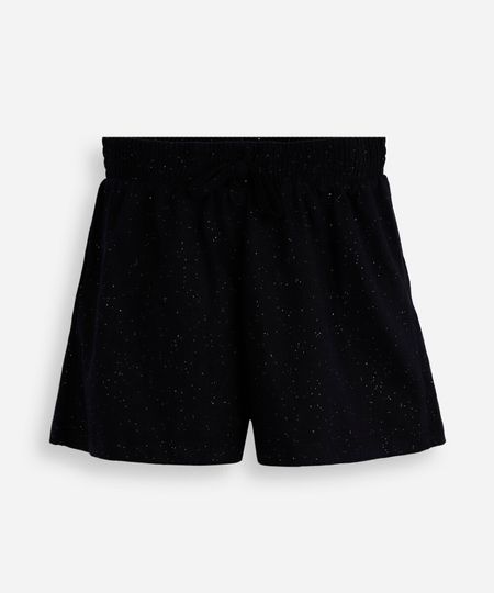 short curto infantil de algodão com brilhos preto 10 short curto infantil de algodão com brilhos preto 10