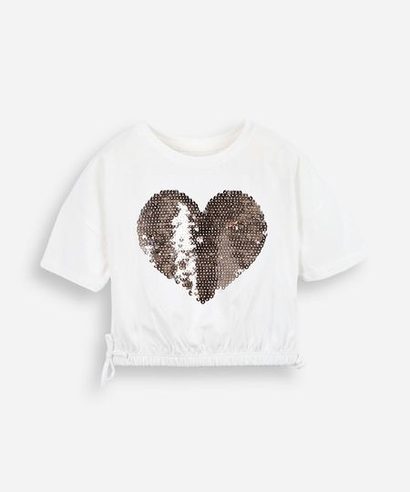 blusa infantil de algodão com paetê off white 4 blusa infantil de algodão com paetê off white 4