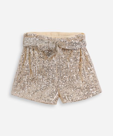 short clochard infantil de paetê dourado 4 short clochard infantil de paetê dourado 4