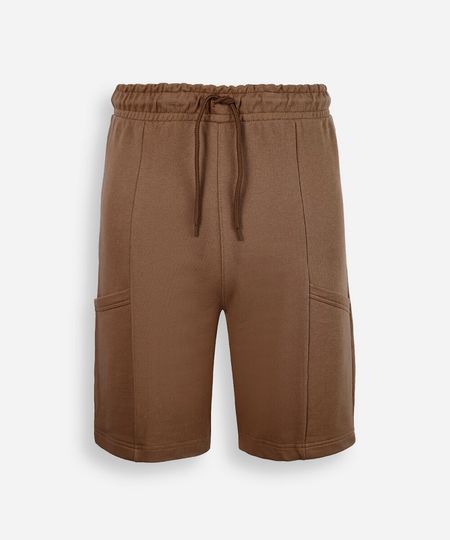 bermuda juvenil com nervura com bolso bege 10