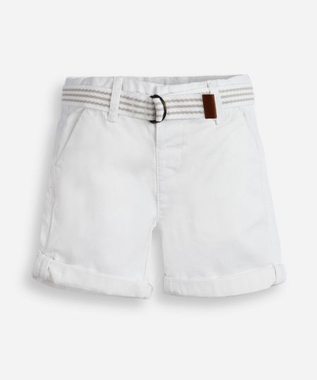bermuda infantil de sarja com cinto off white 2 bermuda infantil de sarja com cinto off white 2