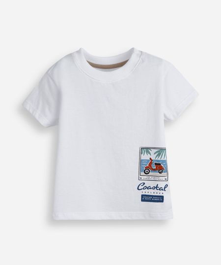 camiseta infantil de algodão estampada off white 5