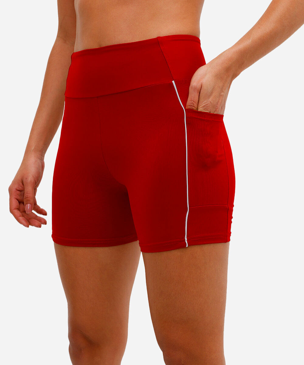 bermuda feminina esportiva ace com nervura vinho