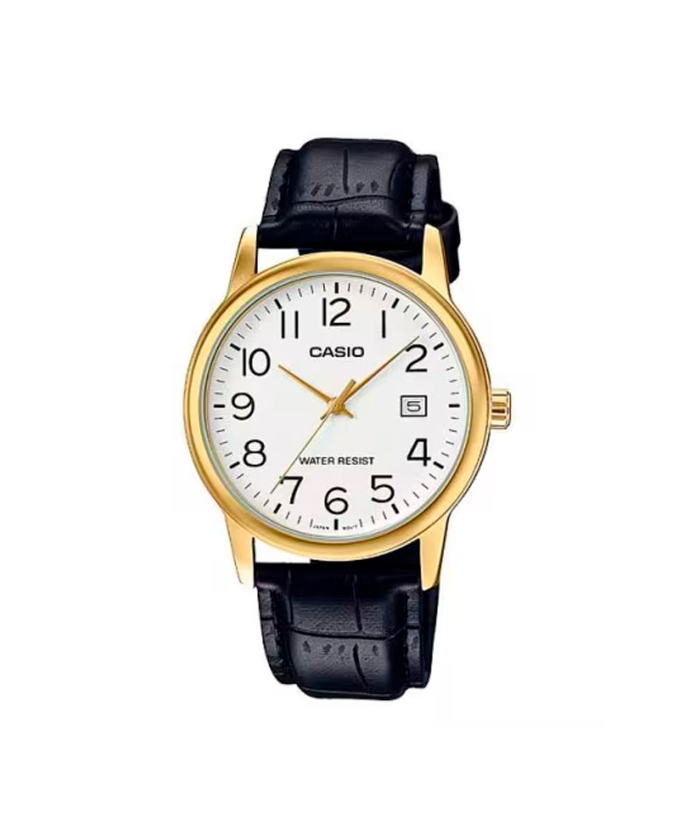 relógio masculino casio analógico mtp v002gl 7b2udf dourado