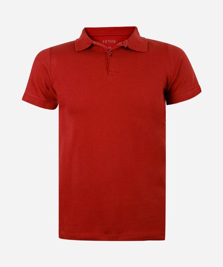 polo juvenil básica vermelha 16