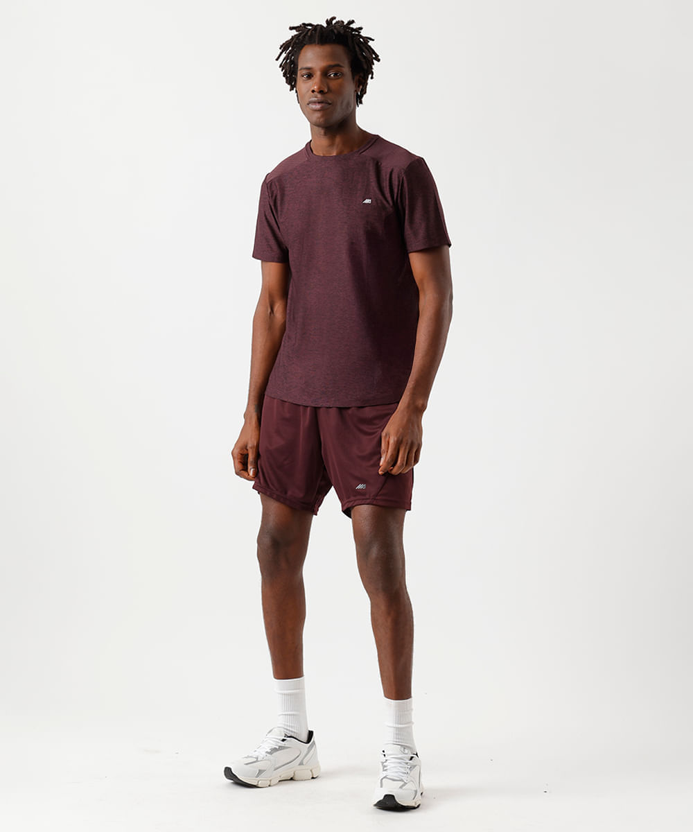 camiseta masculina esportiva ace com recorte vinho
