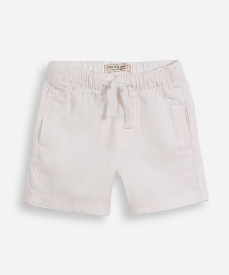 bermuda infantil de viscolinho branco 3