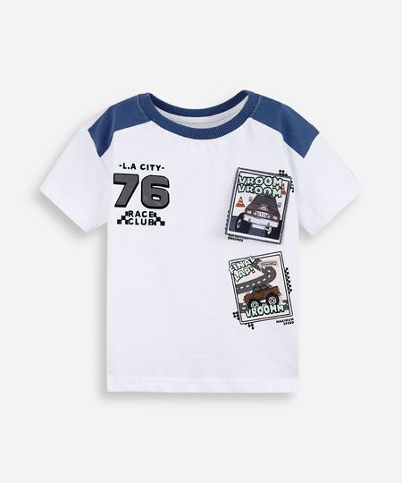 camiseta infantil de algodão estampada off white 4