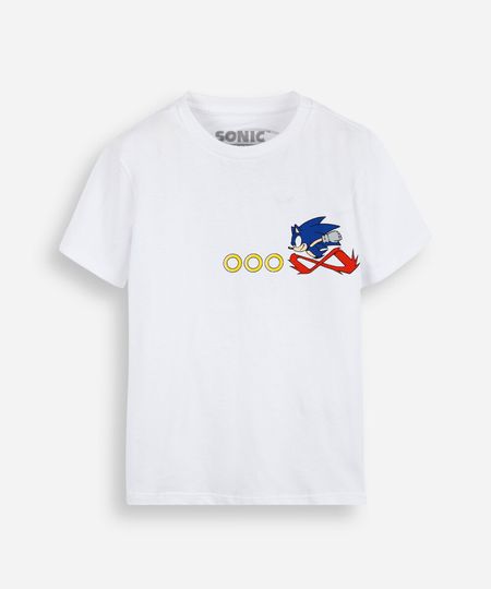 camiseta infantil de algodão sonic off white 8