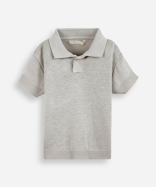 polo infantil de tricot bege 2