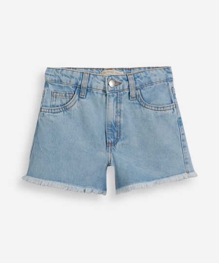 short infantil jeans com barra desfiada azul 6 short infantil jeans com barra desfiada azul 6