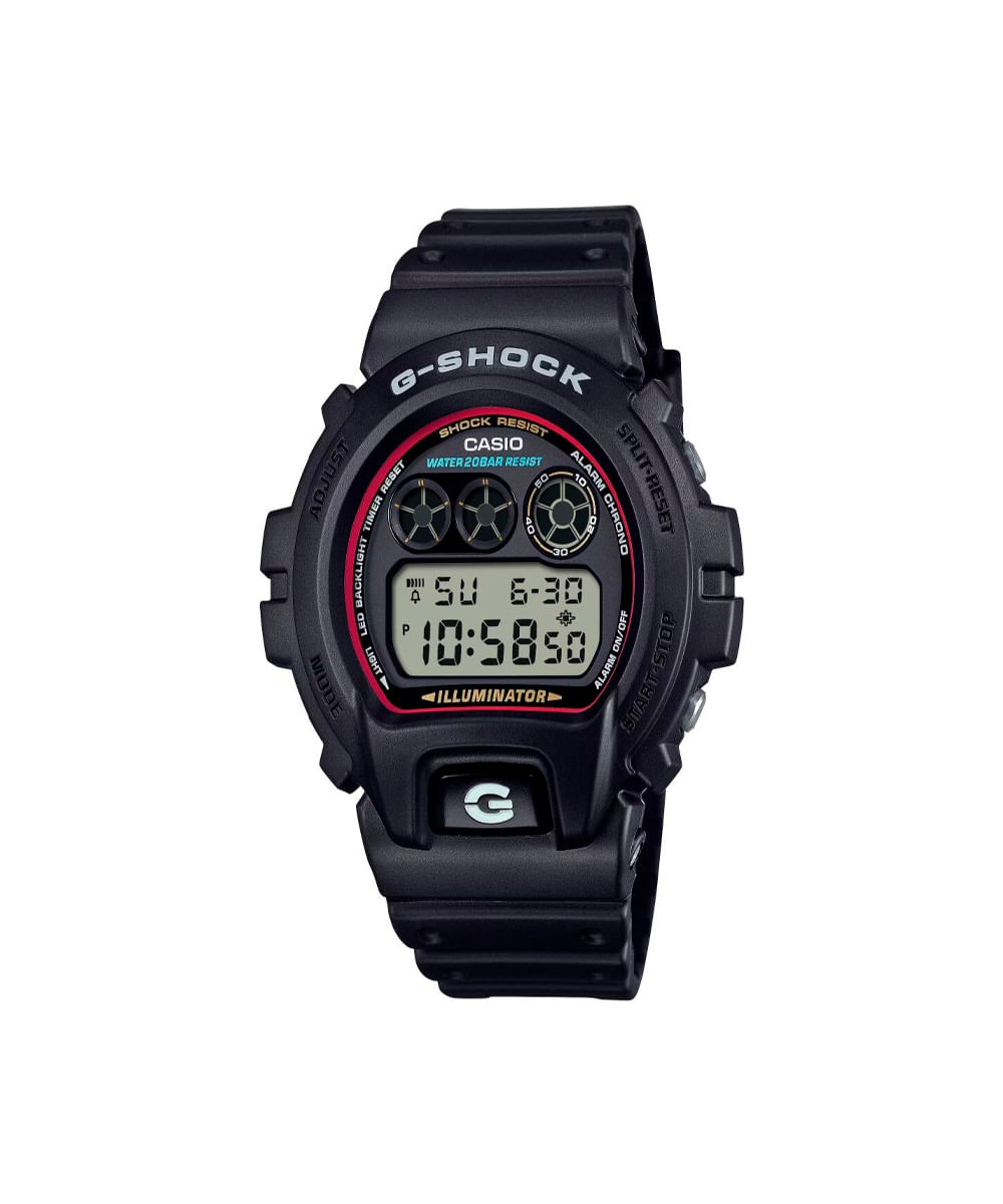 relógio masculino casio digital dw 6900rl 1dr preto