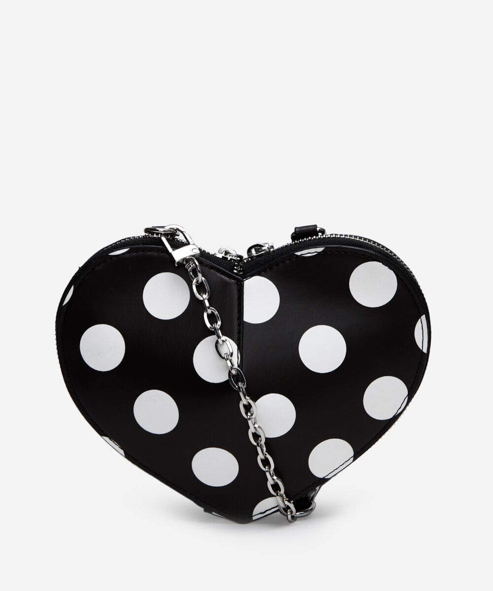 bolsa transversal coração preta