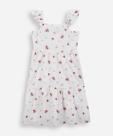 vestido infantil com recorte floral colorido 4