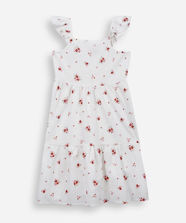 vestido infantil com recorte floral colorido 4