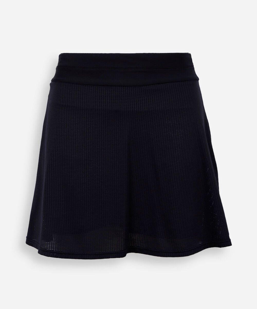 short saia juvenil texturizado preto