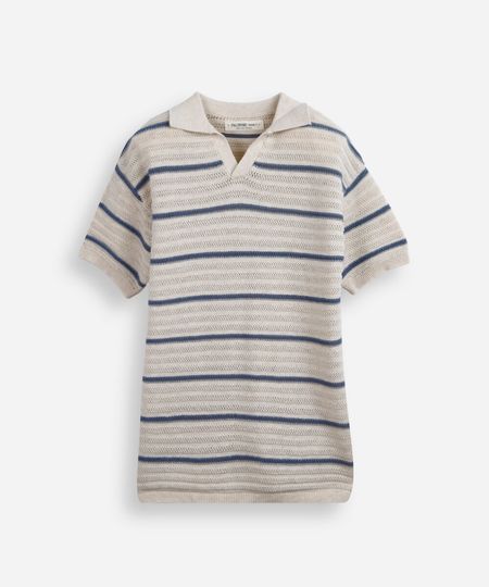 polo de tricot infantil texturizada listrada azul 6 polo de tricot infantil texturizada listrada azul 6