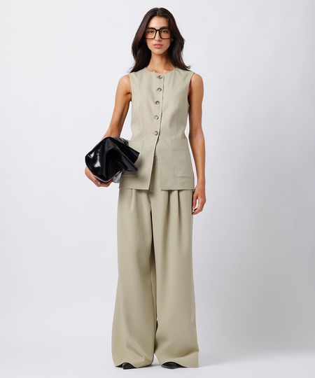 calça de alfaiataria feminina com pregas mindset verde 36 calça de alfaiataria feminina com pregas mindset verde 36