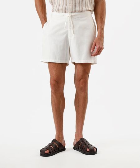bermuda reta algodão off white 40 bermuda reta algodão off white 40