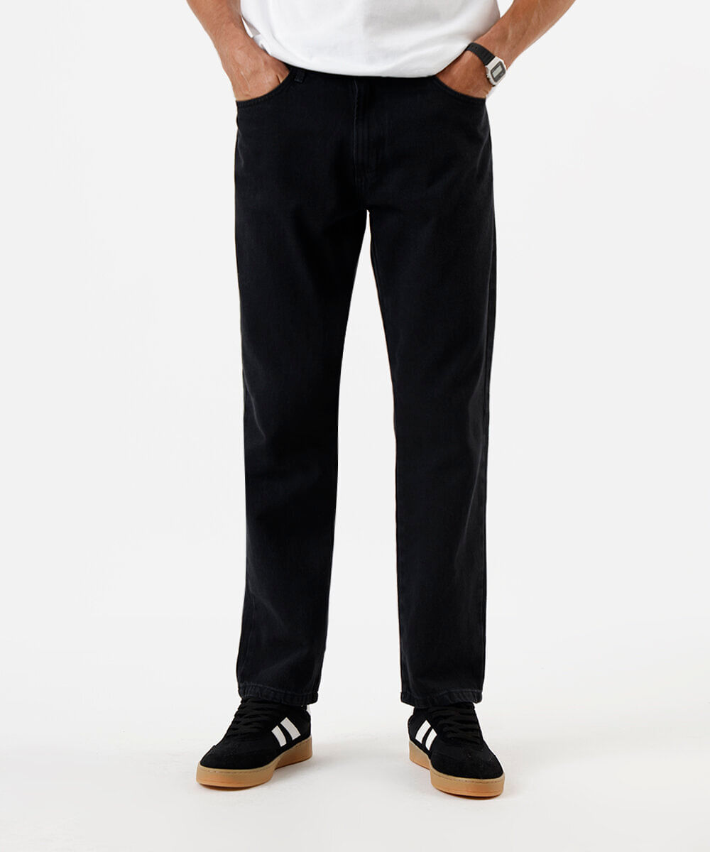 calça slim masculina jeans preta