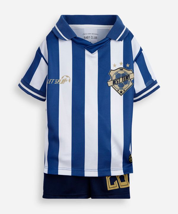 conjunto esportivo infantil listrado azul 3