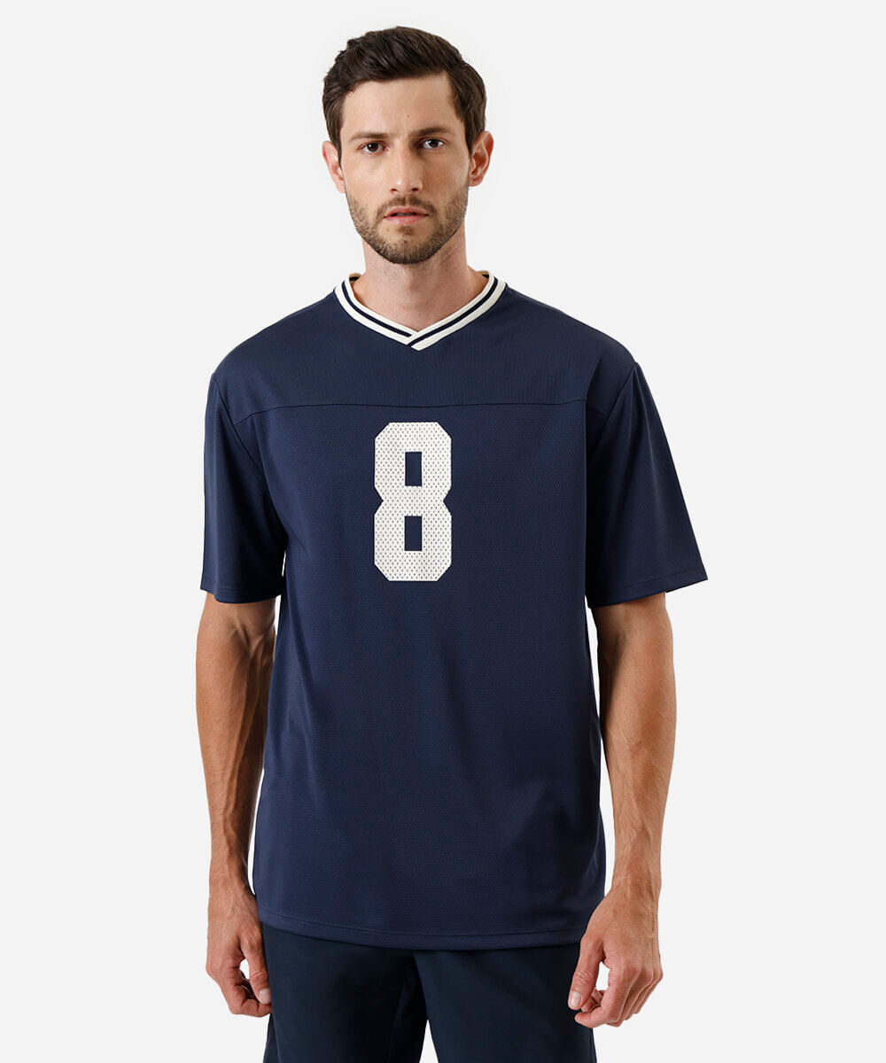 camiseta oversized masculina esportiva ace estampada azul