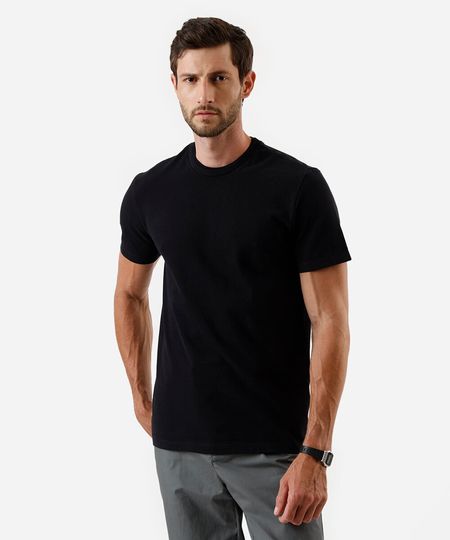 camiseta masculina de algodão texturizada preta G camiseta masculina de algodão texturizada preta G