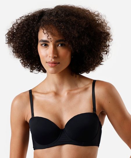 sutiã meia taça com alças removíveis preto 40 sutiã meia taça com alças removíveis preto 40