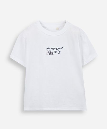 camiseta infantil de algodão estampada off white 6 camiseta infantil de algodão estampada off white 6