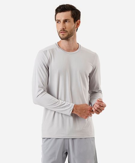 camiseta masculina esportiva ace manga longa com proteção uv cinza M camiseta masculina esportiva ace manga longa com proteção uv cinza M