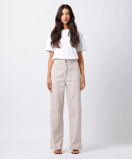 calça reta new york feminina de sarja mindset bege 36 calça reta new york feminina de sarja mindset bege 36