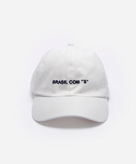 boné aba curva de sarja bordado off white UNICO boné aba curva de sarja bordado off white UNICO