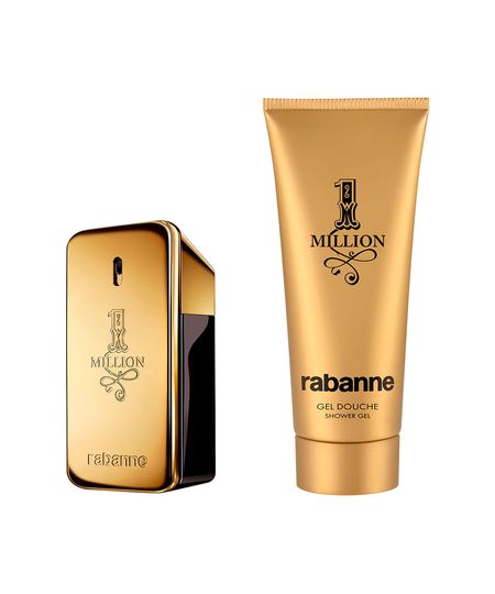 kit perfume masculino rabanne 1 million eau de toilette 50ml e gel de banho 100ml UNICO kit perfume masculino rabanne 1 million eau de toilette 50ml e gel de banho 100ml UNICO