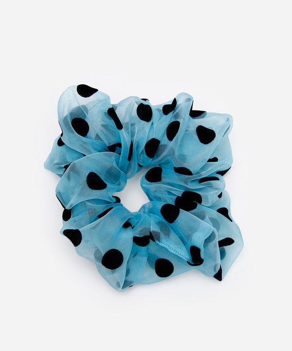 scrunchie poá texturizado azul UNICO