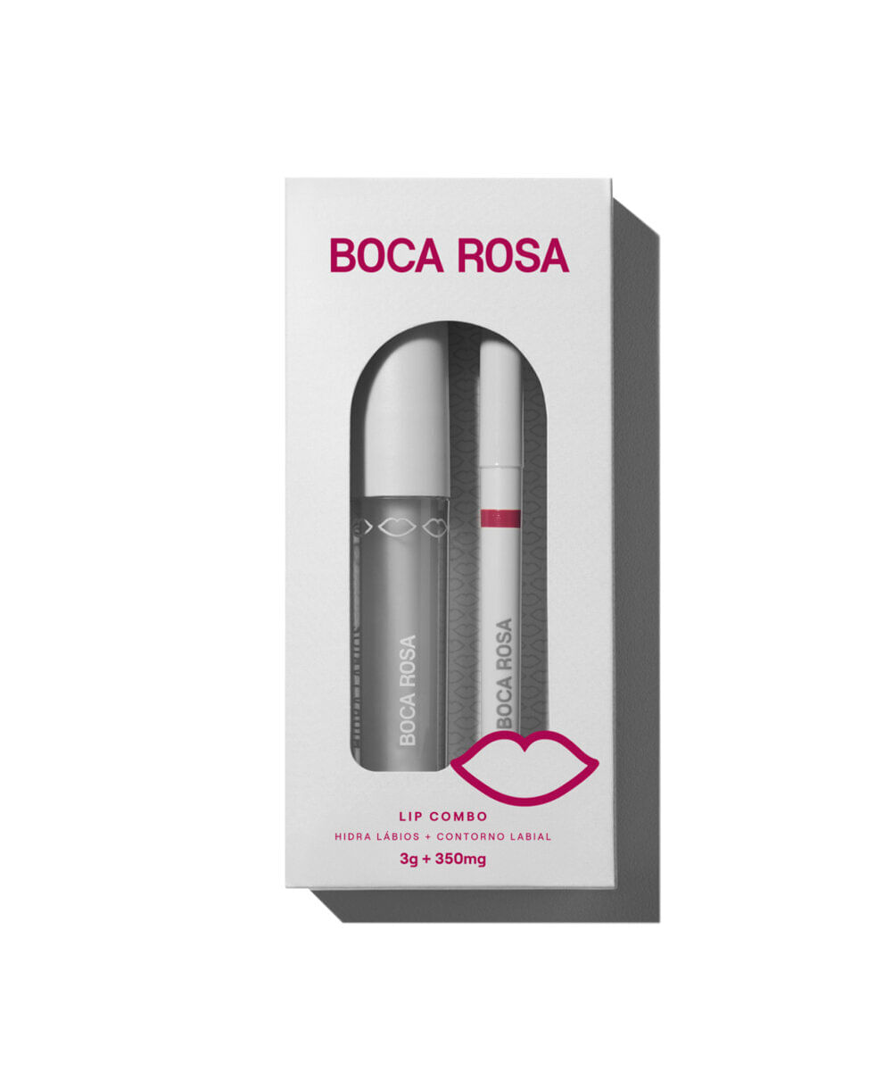 kit boca rosa lip combo contorno labial púrpura e hidra lábios natural