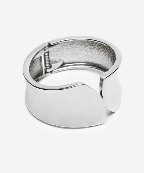 bracelete arredondado prateado UNICO