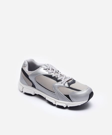 tênis esportivo ace com recortes cinza 40 tênis esportivo ace com recortes cinza 40