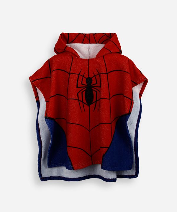 poncho saída de praia infantil homem aranha vermelho UNICO