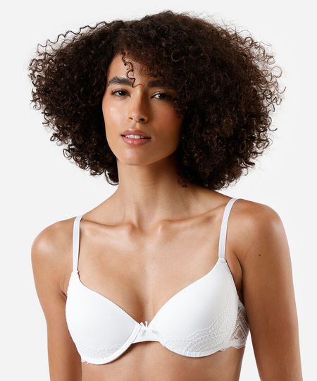 sutiã meia taça com renda off white 40