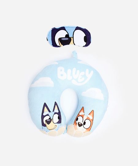 apoio de pescoço infantil e máscara para dormir bluey azul UNICO