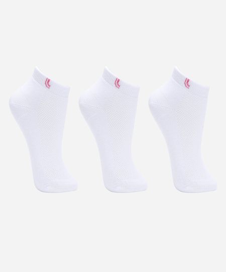 kit de 3 meias feminina cano médio lupo branca 33-36 kit de 3 meias feminina cano médio lupo branca 33-36