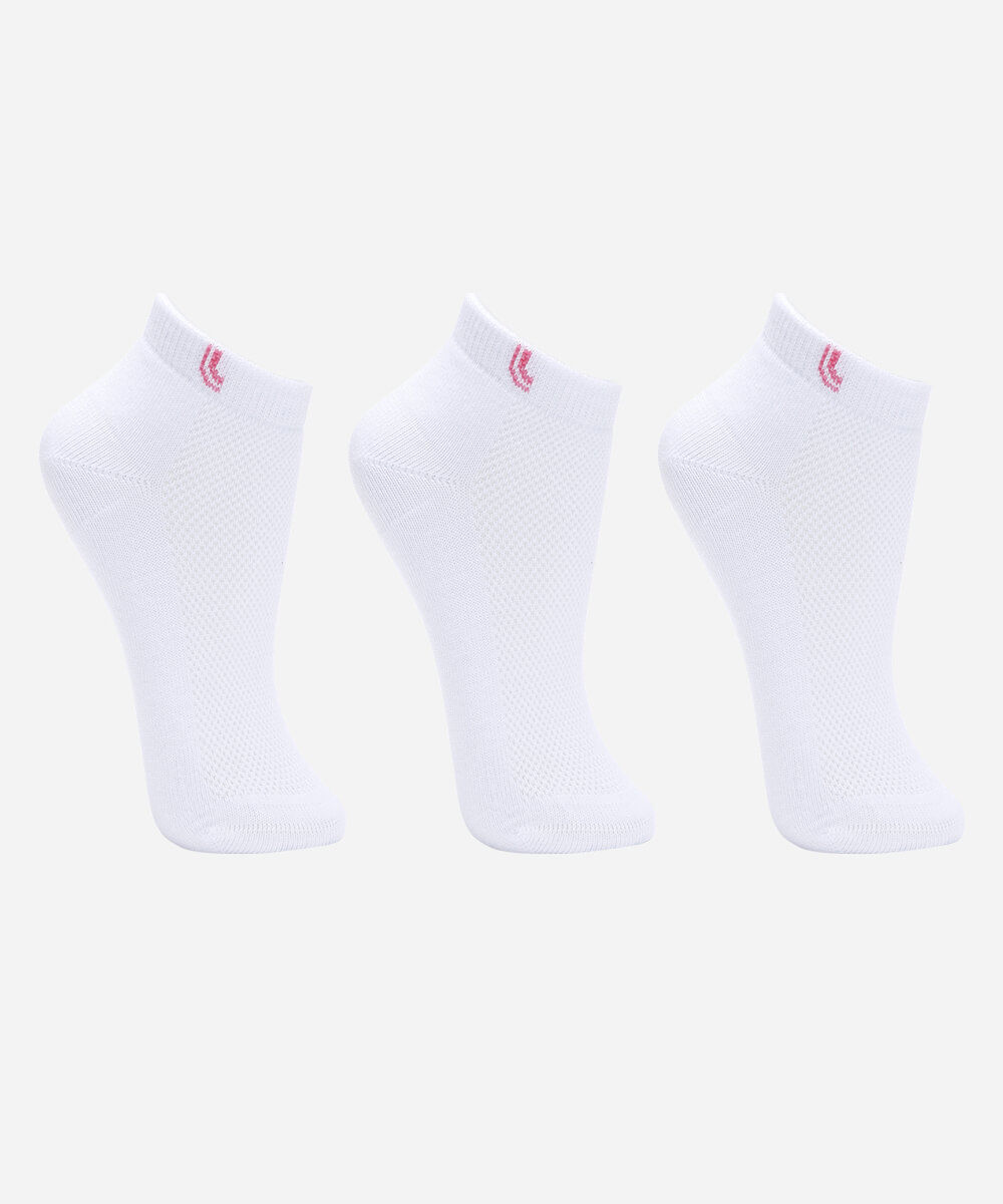 kit de 3 meias feminina cano médio lupo branca